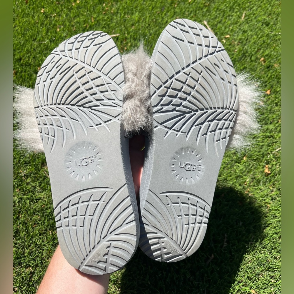 UGG Furry Gray Slides EUC! - Picture 5 of 9